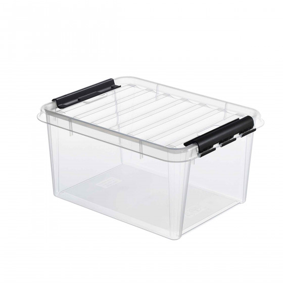 Boîte transparente avec poignées noires 14 Litres (sans insert)