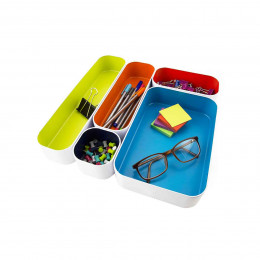 Set de 5 organisateurs de bureau colorés (haut)