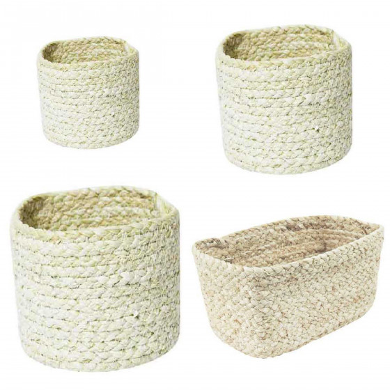 Panier rond en fibres de maïs M
