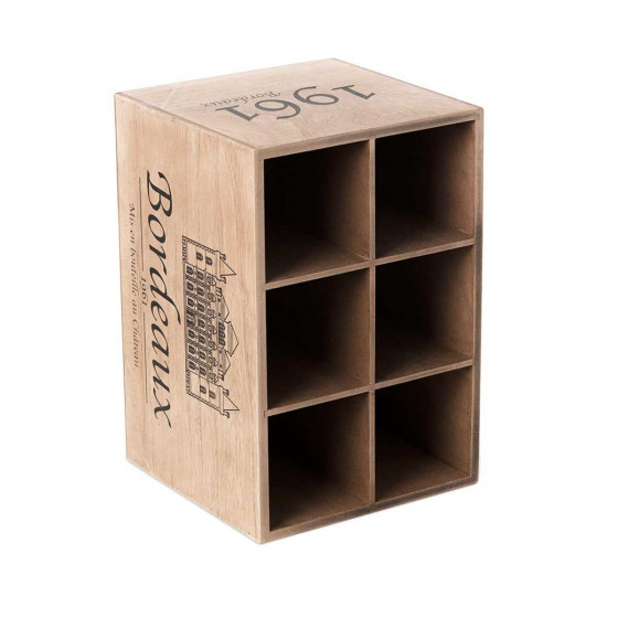 Range bouteilles en bois façon caisse de vin