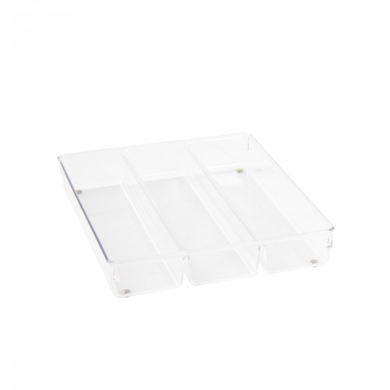 Range-couverts à 3 compartiments en acrylique transparent