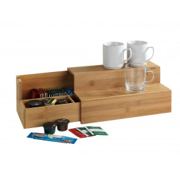 Rangement tasses et capsules en bambou