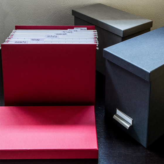 Boîte de classement à dossiers suspendus  rouge