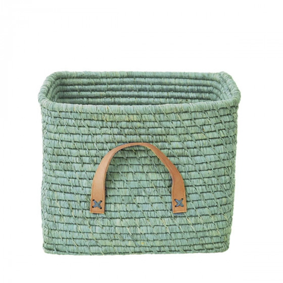 Panier de rangement en raphia vert