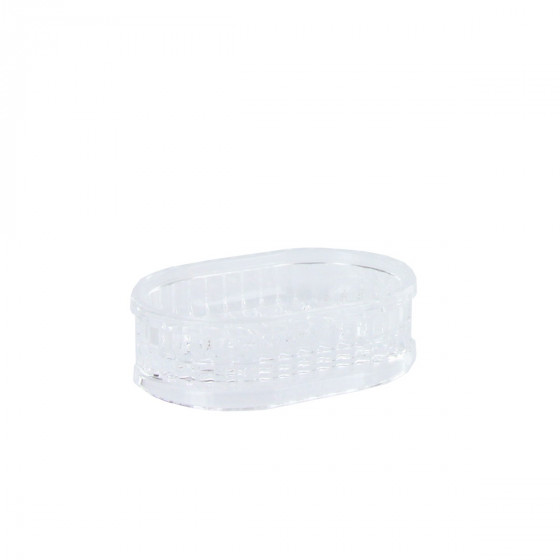 Porte-savon cannelé en plastique transparent