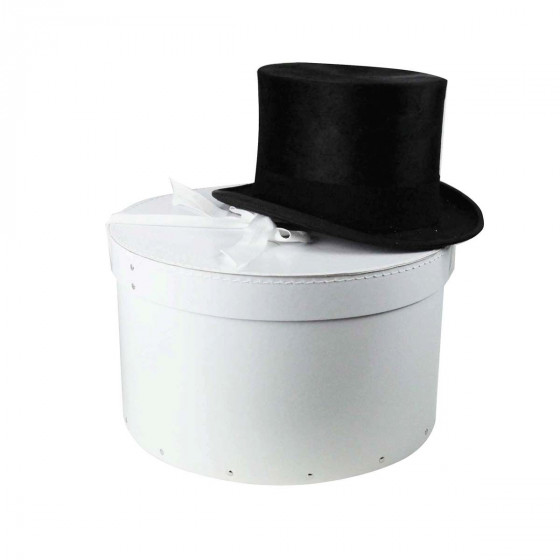 Boîte à chapeaux en carton blanc (M)