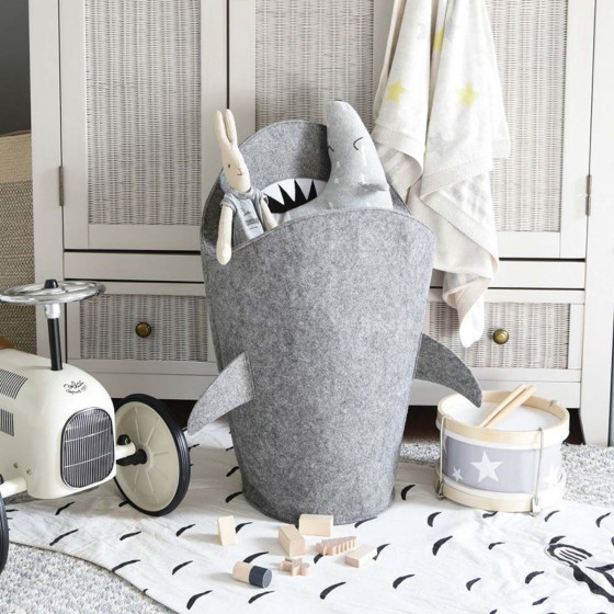 Panier à jouets requin en feutre
