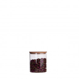 Bocal en verre et couvercle en bois 0,5 litre