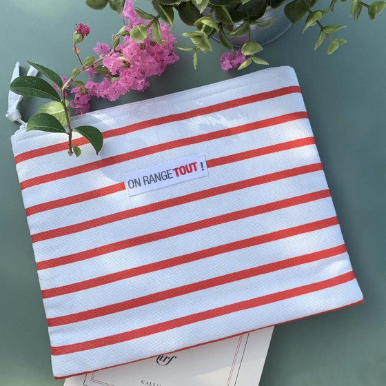 Pochette rayée ON RANGE TOUT