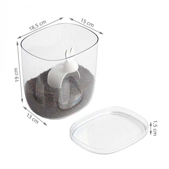 Boîte alimentaire transparente avec cuillère mesure 3,5L