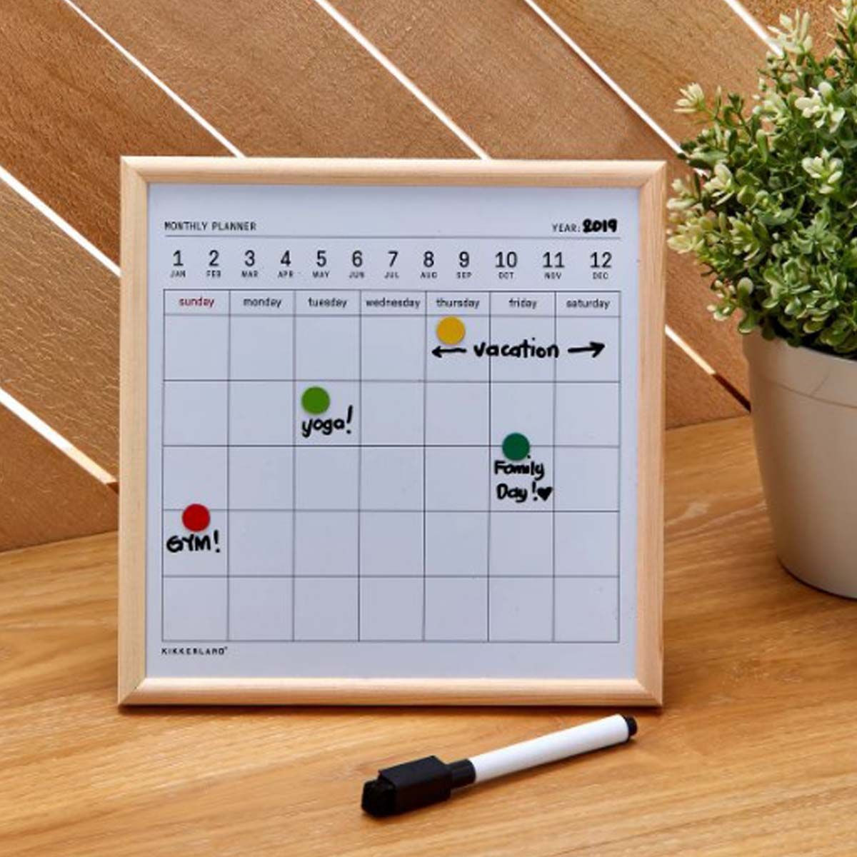 Tableau blanc mensuel de calendrier magnétique - tableau