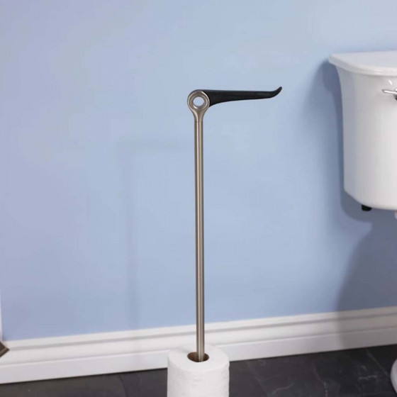 Réserve et dérouleur de papier toilette en métal