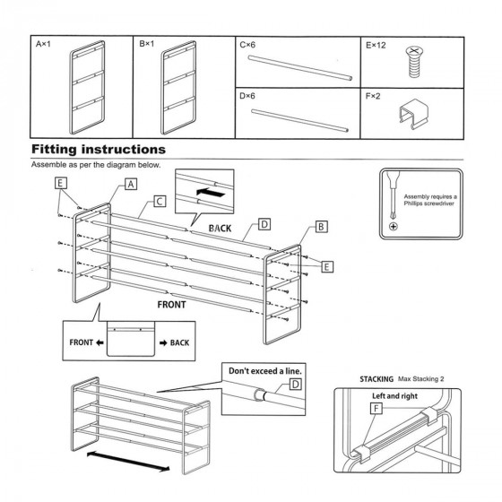 Étagère à chaussures extensible 3 étages