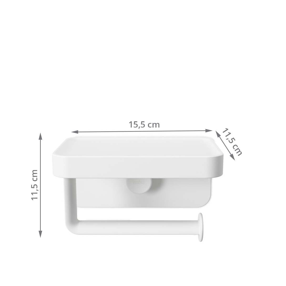 Porte papier hygiénique à ventouse - Transparent - H 17,4 cm