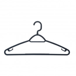 6 cintres noir en plastique 100% recyclé et recyclable