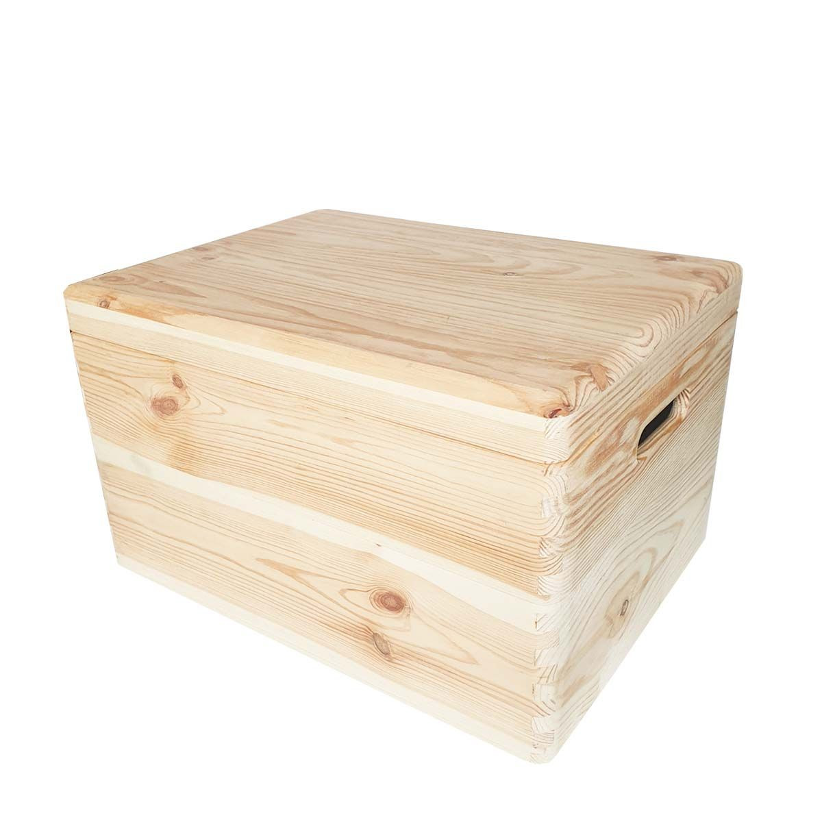 Boîte de rangement en bois naturel avec couvercle personnalisable