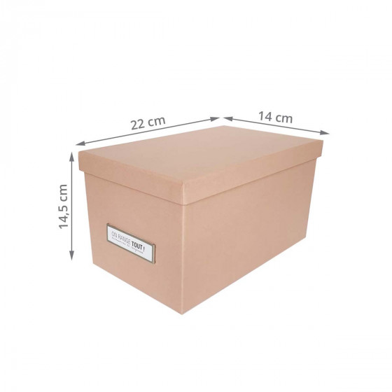 Petite boîte de rangement en carton rose pastel Petite boîte de rangement en carton rose pastel