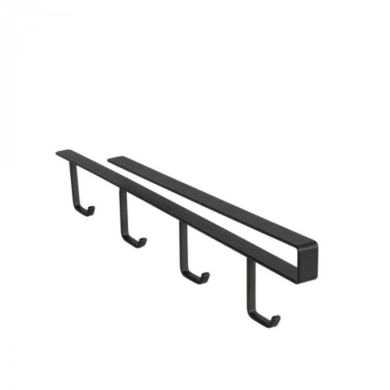 Accroche ceintures en métal noir pour placard