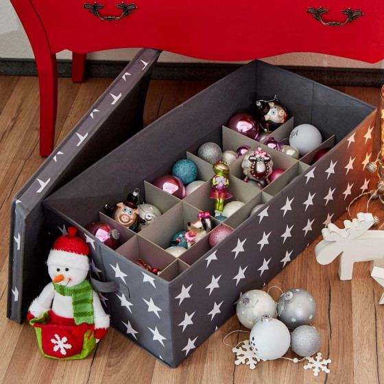 Boîte de rangement à compartiments pour boules de Noël