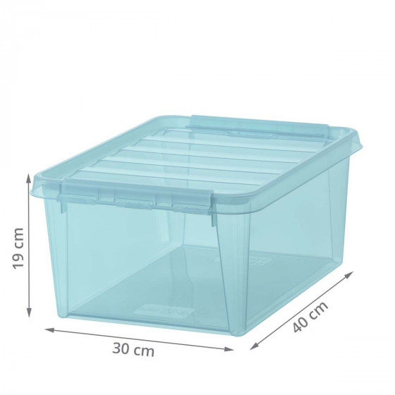 Boîte de rangement en plastique bleu 14 litres