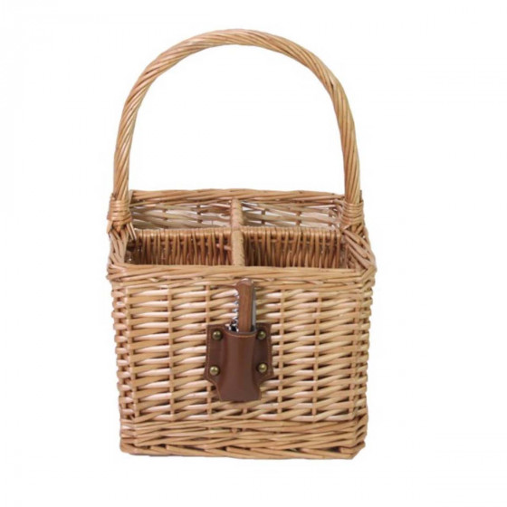 Panier porte-bouteilles en osier