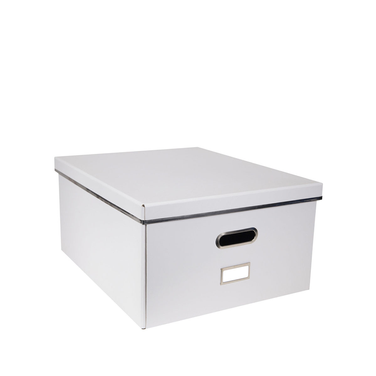 Boîte de stockage en carton blanc avec poignée - 22x44x37 - ON RANGE TOUT