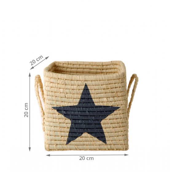 Petit panier cube en raphia 20 cm