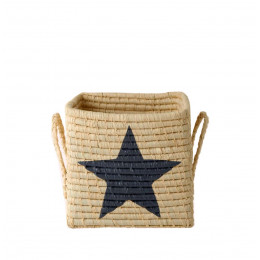 Petit panier cube en raphia 20 cm