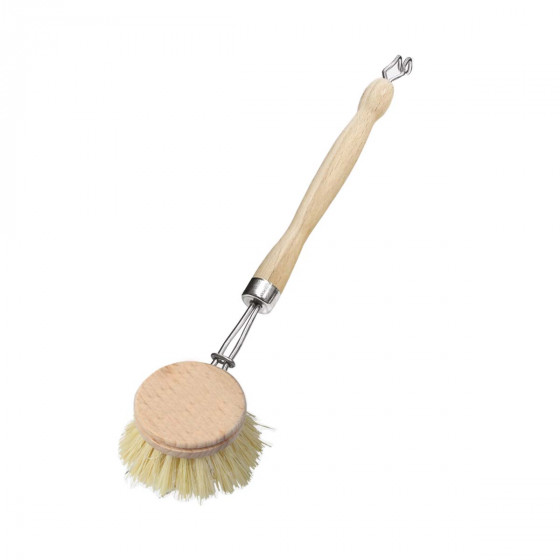 Brosse à vaisselle en bois avec tête changeable