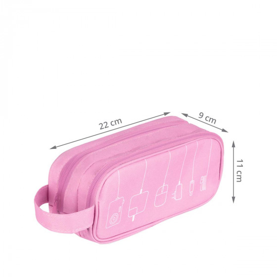 Trousse à câbles rose fluo
