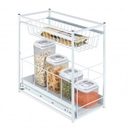 Etagère coulissante pour placard à 2 niveaux