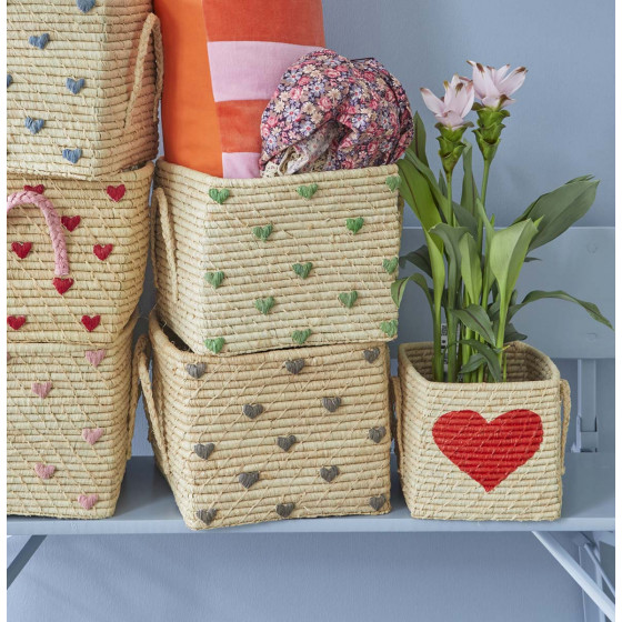 Panier de rangement carré coeur