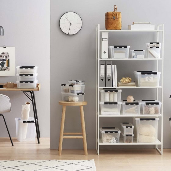 Boîte de rangement en plastique avec couvercle 14 litres