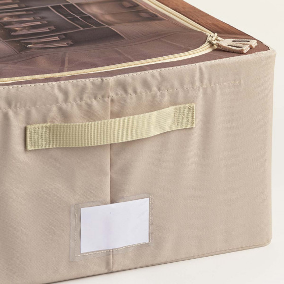 Boîte de rangement en tissu avec ouverture avant 23 litres