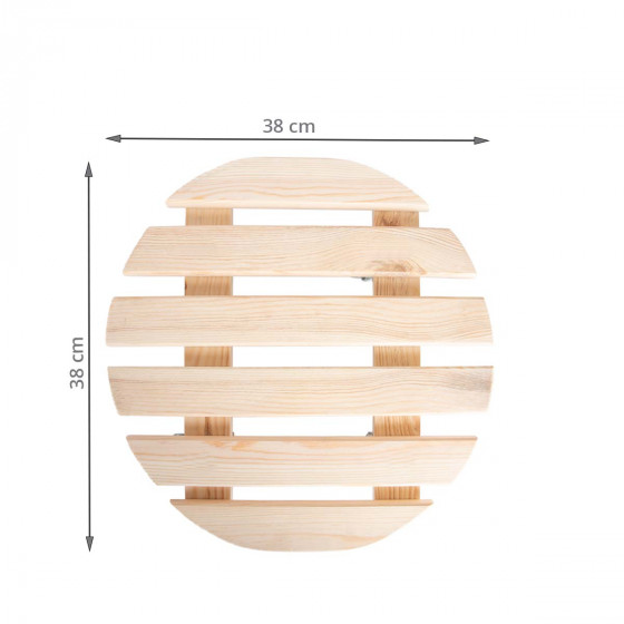 Roule pot en bois 38 cm de diamètre