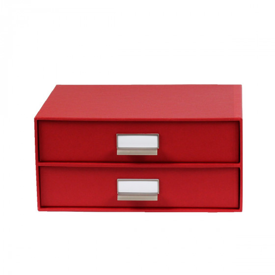 Boîte à 2 tiroirs en carton rouge