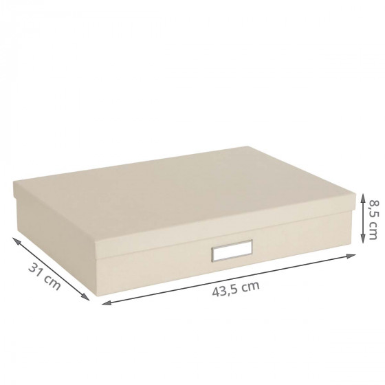 Boite A3 beige avec étiquette