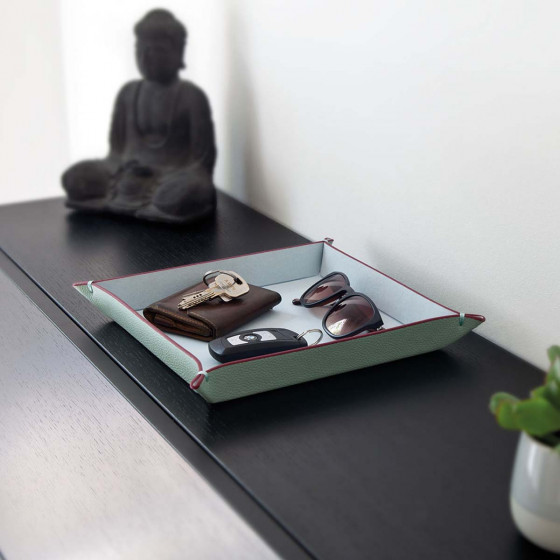 3 vide-poches carrés en simili cuir