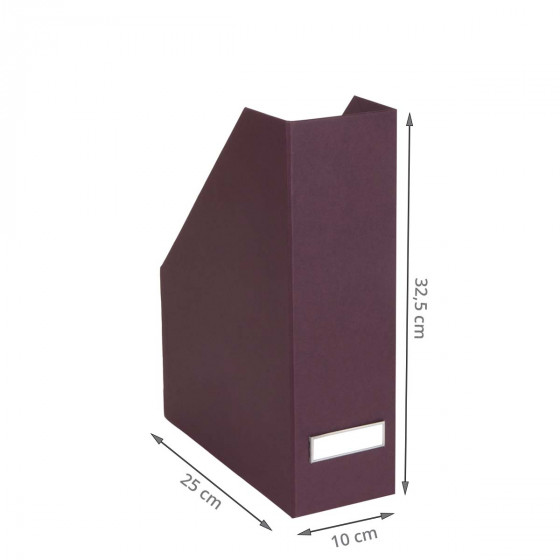 Range dossier lie de vin avec étiquette