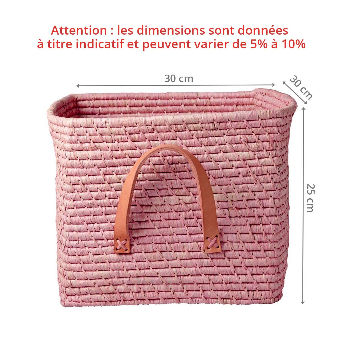 Panier en tissu 30x30 cm STAR FABRIC BOX coloris rose - Conforama