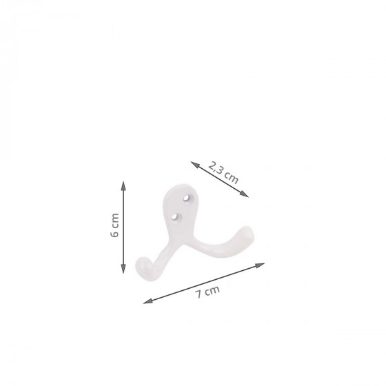 Double crochet en métal blanc