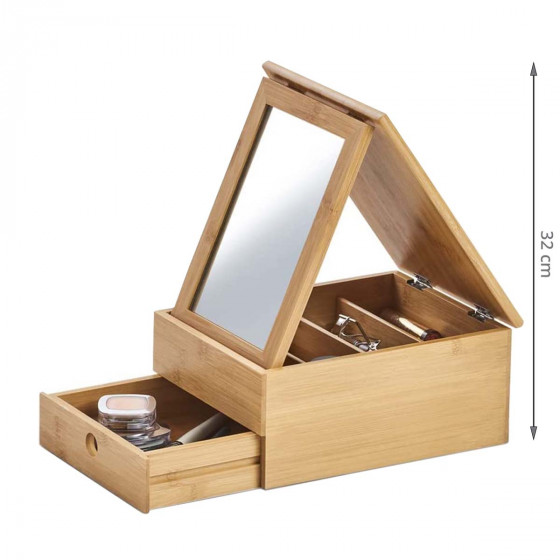 Boîte de rangement maquillage avec miroir