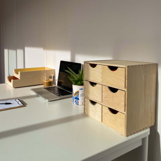 Bloc 6 tiroirs en bois