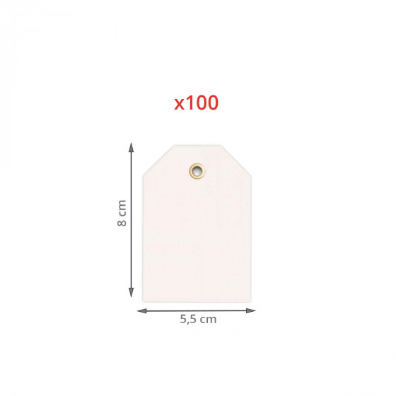 100 étiquettes à œillet blanches 100 étiquettes à œillet blanches