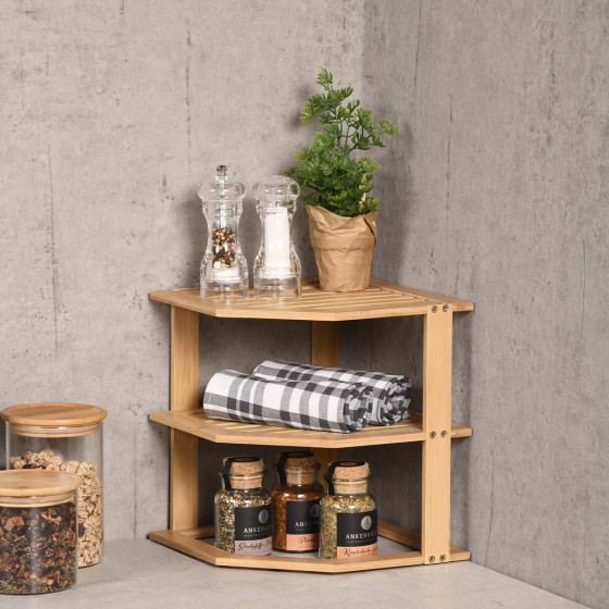 Petite étagère d'angle en bois