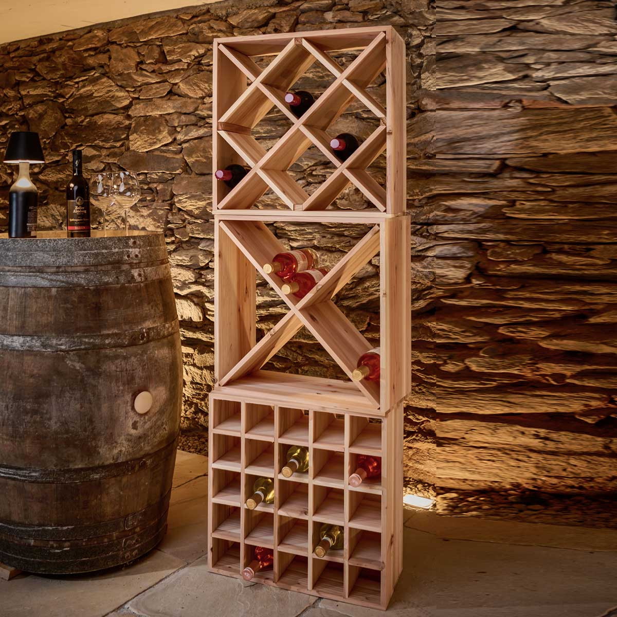 Casier à vin Cave à vin design industriel noir - Casier pour ranger 20  bouteilles avec