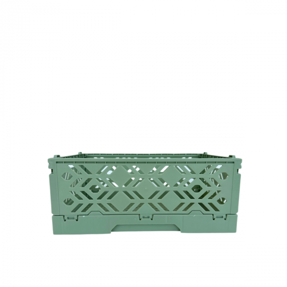 Mini Cagette en plastique vert amande empilable et pliable