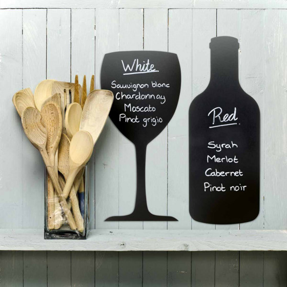 Ardoise murale en forme de bouteille