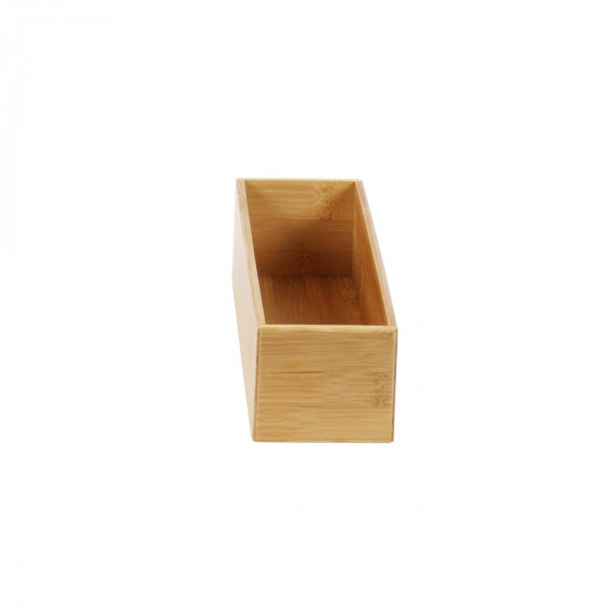 Organisateur de tiroirs, rectangulaire et superposable, en bambou. L