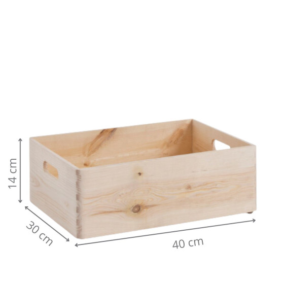 Caisse de rangement en bois à compartiments taille M